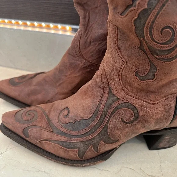 Worn Once Unique Dan Post Leather Cowgirl Boots - Picture 6 of 6